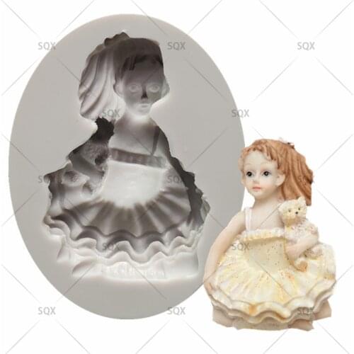 Little Girl Silicone Cake Mold Chocolate Fondant Baking Mold Epoxy Plaster Mold 18131