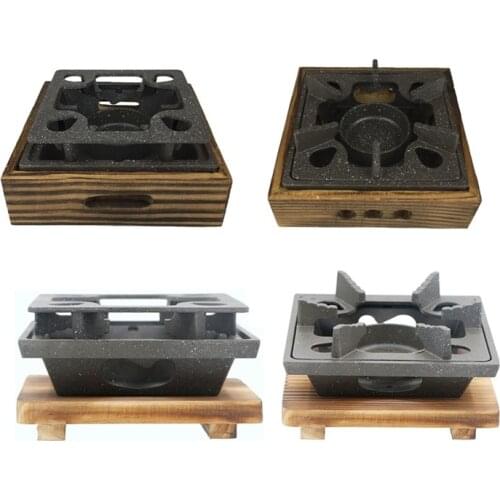 Multifunctional barbecue grill aluminum alloy square tea stove dry boiler base small hot pot stove 062-2