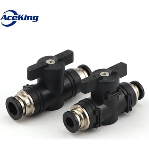 Pneumatic joint valve switch PU trachea quick joint hand valve buc8-4/6/10/12mm manual ball current-limiting hand rotary valve