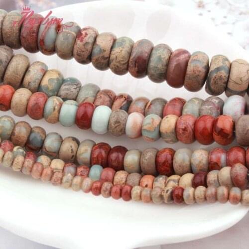 Natural ShouShan Stone 2x4/3x6/5x8mm Rondelle Multicolor Loose Natural Stone Beads For Diy Jewelry Making Necklace Bracelet 15"