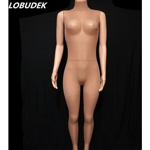 Transparent Mesh Nude Stretch Sleeveless Jumpsuit Bar Nightclub DJ Women Singer Dancer Stage Performance Wear Pole Dance Costume