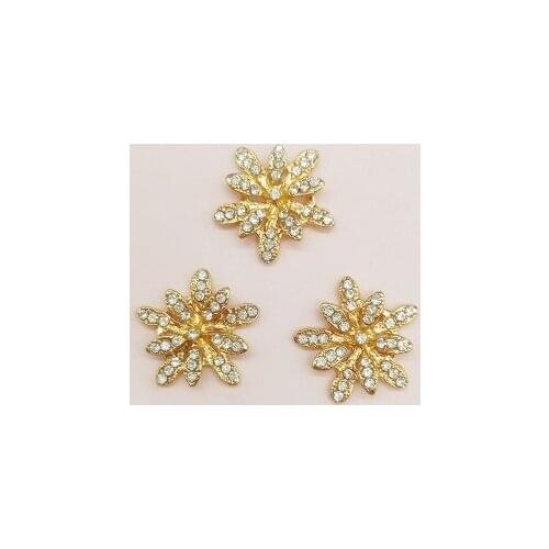 5pcs/lot Rhinestone Alloy Buttons Star Button For Girl Hair Bag Shoe Phone Shell Diy Clothing Decoration Jewelry Accessories