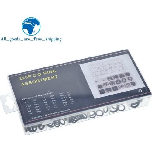 225 pcs Rubber O Ring O-Ring Washer Seals Watertightness Assortment Different Size With Plactic Box Kit Set
