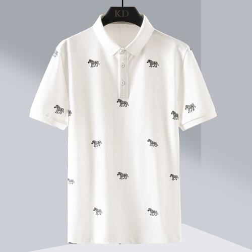 Men Polo Shirt Top Quality 2021New Arrival Mens Print Polo Shirts 100% Cotton Short Sleeve Casual Polo Fashion Summer Lapel Male