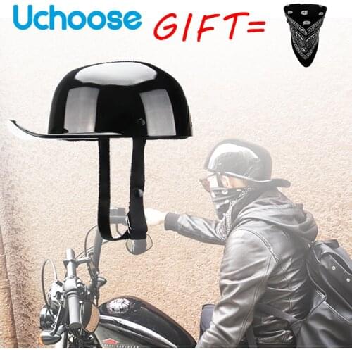 Adult Open Face Half Helmet Gangster DS Vintage Motorcycle Retro Helmet Motorbike Biker Riding Crash Scooter Cruiser Chopper Men