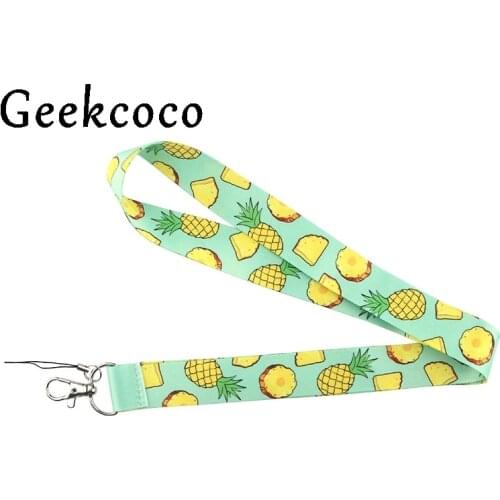 10pcs/lot Lanyard for Keys pineapple pattern lanyard for Phones USB Flash Drives Keys Keychains ID Name Tag Badge Holders J0686