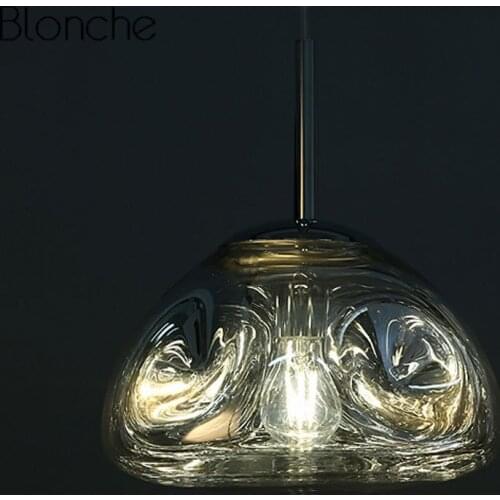 Modern Pendant Lights Lava Melt Glass Led Hanging Lamp Dining Room Kitchen Home Decor Industrial Luminaire Fixtures