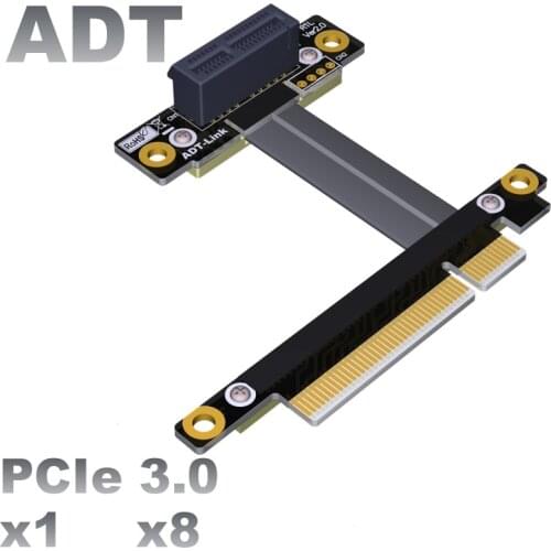 PCI-E x8 To x1 extension cable 8x PCIe 3.0 network card NVMe SSD 1x to 8x adapter PCI-Express Cables Flexible Flat Cable