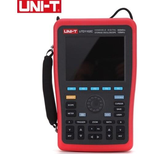 UNI-T UTD1102C Handheld Digital Storage Oscilloscopes Rechargeable 2 Channels 100MHZ 500MS/s 7.5kpts