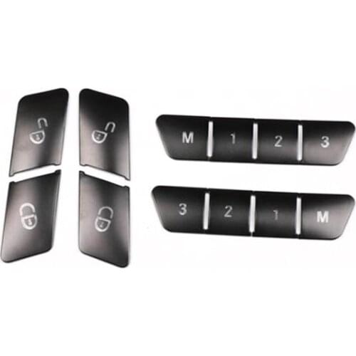 12Pcs Car Door Seat Memory Lock Switch Buttons Stickers Cover Trim for Mercedes Benz a B C E Class CLA GLA GLE GL GLS ML