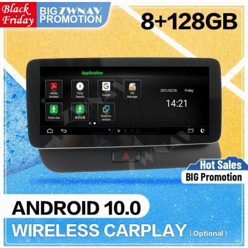 128G Carplay Android Screen For Audi Q5 2009 2010 2011 2012 2013 2014 2015 Video Radio Receiver Stereo Auto Audio GPS Head Unit