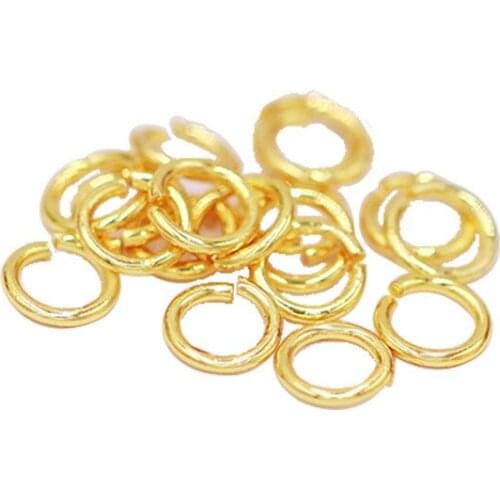 18K Copper-plated Real Gold with Gold-clad Color Retention Open Ring Single DIY Earrings Bracelet Connection Jewelry Making JP