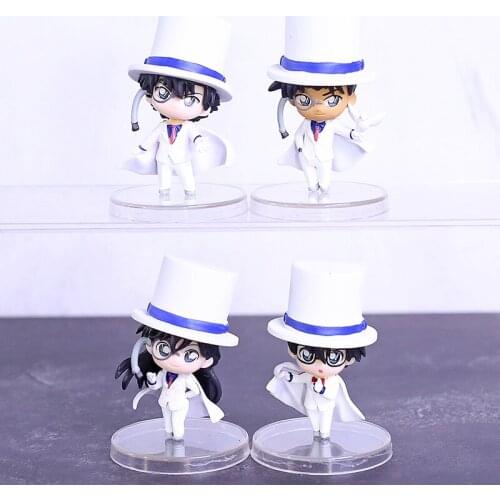 4pieces/set Detective Conan white hat Anime Action Figure PVC New Collection figures toys For Kids Toys