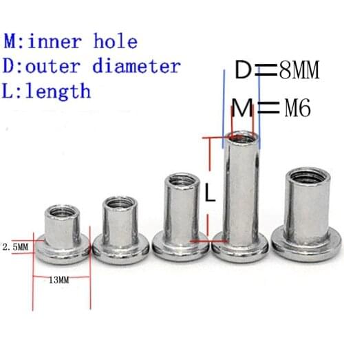 5pcs m6 Nickel plated flat head cross lock screw pair knock plate nut furniture combination connector nail