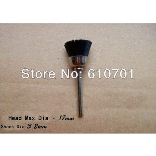 5PCS Bowl/Cup Shape 17mm End Nylon Plastic Wire Brush 3.2mm mandrel For Rotary Tools Electric Grinder