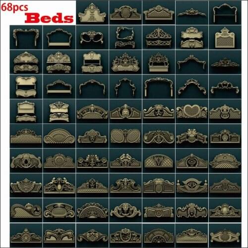 68pcs bed 3d STL Model Relief for CNC Router Aspire Artcam _ Beds Set