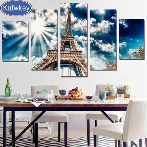 Diamond painting diy Diamond embroidery Multi-pictures Sunshine,Eiffel,Tower,Mosaic square drill rhinestone pasted full crafts