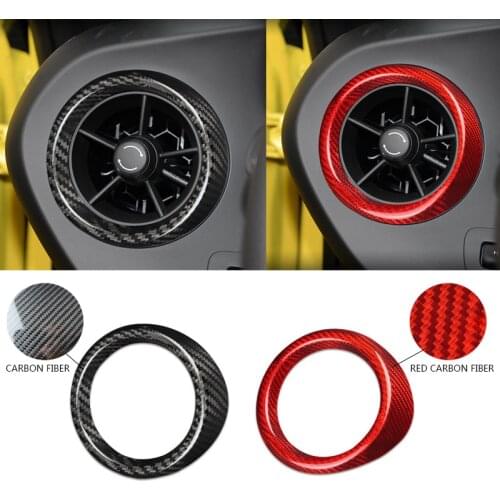 Real Carbon Fiber Car Center Console Dashboard Cover Front Air Vent Outlet Ring Cover Trim For Chevrolet Camaro 2016-2021
