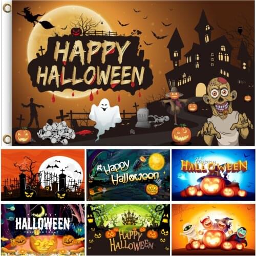 New Halloween Decoration Banner Background Horror Theme Happy Halloween Party Decoration Flag