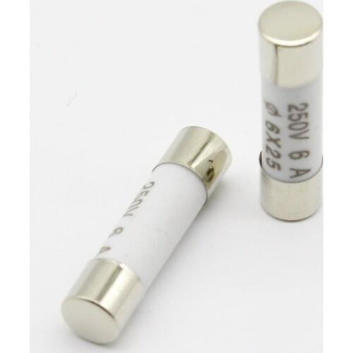 BS1362 ceramic fuse tube RO57 fuse 6x25 fuse 6 * 25 6A 250V