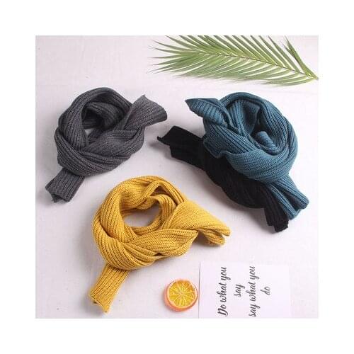 8 Colorways Autumn Winter Unisex Kids Knitted Scarf Baby Girls Boys Neck Warmer Knitting Scarves Children Soft Handfeeling Snood