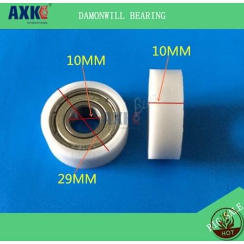 Plastic coated wheel 10*29*10POM rubberized 6000 4PCS bearing guide positioning roller nylon wheel PU polyurethane pulley