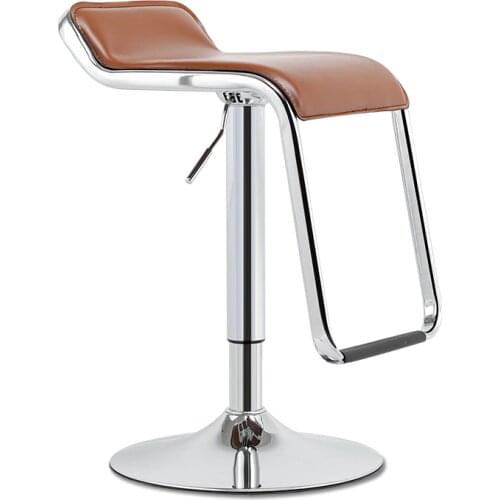 Creative Bar Chair with Footrest Lifted Metal Multi-function Front Desk High Stool Household Simple PU Seat Office Leisure Stool