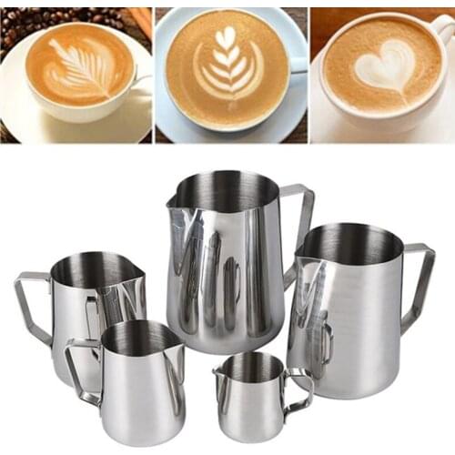1000ml Stainless Steel Milk Frothing Jug Inner Scale Espresso Coffee Mug Pitcher Barista Craft Coffee Cappuccino Cups Latte Pot