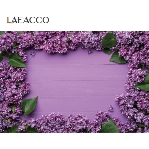 Laeacco Purple Flowers Blossom Petals Wooden Board Planks Doll Pet Small Things For Photography Background Photo Backdrop Photo