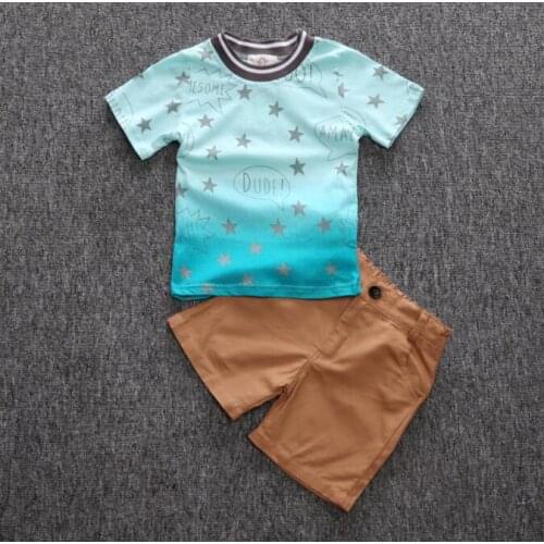 Summer Boys Clothing Sets Children Set Summer Boy Shorts Clothes Cartoon Dragon T-Shirt Short Pants 2pcs/set Kids Baby Suit Set