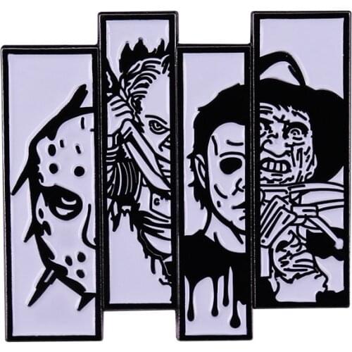 LT462 Horror Movie Halloween Enamel Pins Badge Brooch Backpack Bag Collar Lapel Decoration Jewelry Gifts for Friends