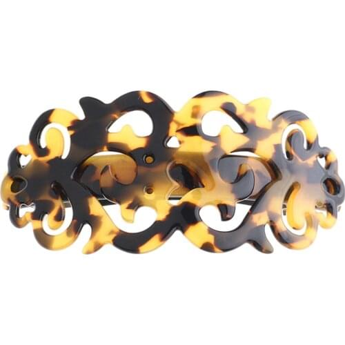 Mi Dairy Brand high quality acetic acid Hollowing out spring ponytail clips tortoise shell hairpin headwear