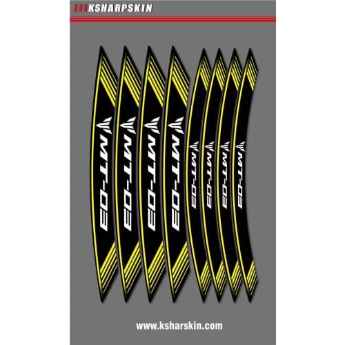 Motorcycle sticker stripe logo tire decoration inner edge reflection wheel decal for YAMAHA MT-03