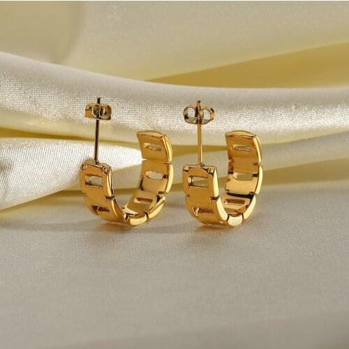 Stainless Steel Earrings 2021 Trend Gold Hoops Women Earring Pendientes Circle Piercing Aretes Huggie Oorbellen Voor Vrouwen