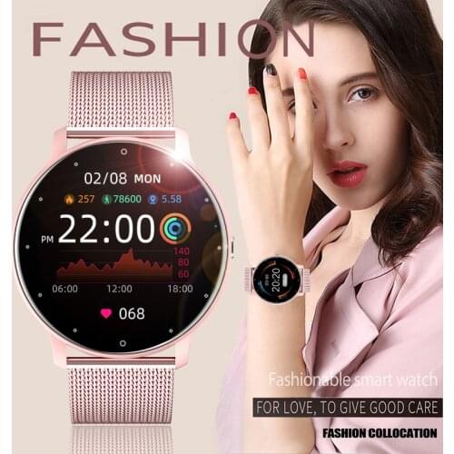 2021 New Women Smart Watch Real-time Weather Forecast Activity Tracker Heart Rate Sports Ladies Smart Watch Men For Android IOS