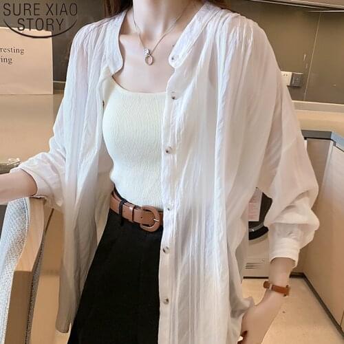 2021 New Casual Plus Size Loose Clothing Cotton Shirt Women White Blouse Spring Long Sleeve Office Lady Tops Blusas Mujer 10286