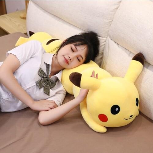 Very Long Pikachued Insect Elf Plush Doll Cute Anime Cartoon Pillow Stuffed Toy Yellow Decoration Christmas Gift For Kids