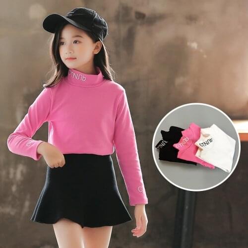 Autumn Big Girls bottoming shirt 2019 new teenage Girls turtleneck shirt high elstic children long sleeve Tops for 4-16 Years