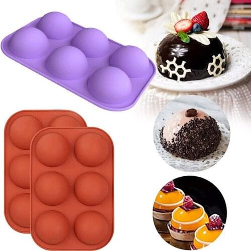 Half Sphere Silicone Soap Molds Bakeware Cake Decorating Tools Pudding Jelly Chocolate Fondant Mould Ball Shape Biscuit Tool