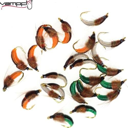 Vampfly 8PCS Realistic Nymph Scud Fly for Trout Fishing Artificial Insect Bait Lure Simulated Scud Worm Fishing Lure