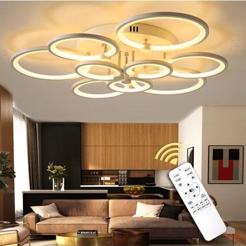 Modern LED Ceiling lamp For Living Room Light Bedroom Dining room White&Black Acrylic Ceiling Chandelier Lighting Luminaire