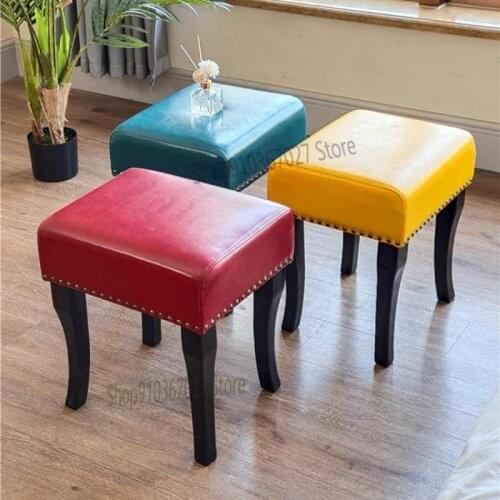 Solid Wood Dressing Stool Household Shoe Changing Stool Clothing Store Changing Stool American Makeup Ottoman