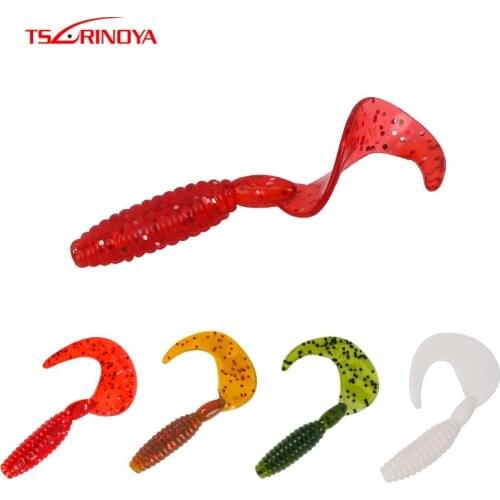 TSURINOYA Fishing Lures Worm bait CRUB DW-R15 60mm/2.2g Soft Bait Artificial Lure Swim baits 12pcs/bag