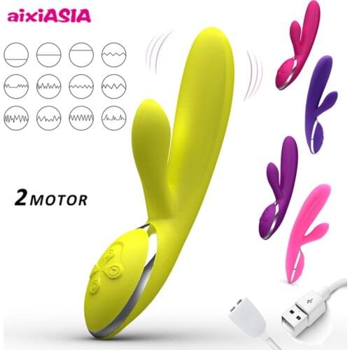 Banana-shaped Clitoral Rabbit Vibrator G Spot Vaginal Stimulator Soft Silicone Dildo Female Masturbator Adult Sex Toy For Woman