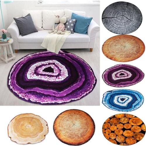 Vintage 3D Annual Ring Round Carpet Living Room Door Entrance Mat Rug Home Decor