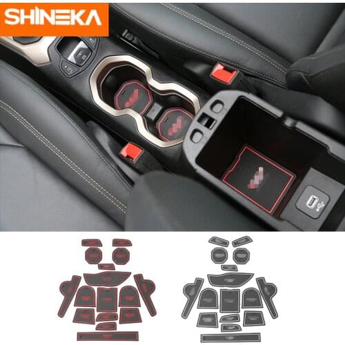 SHINEKA Interior Mouldings For Jeep Renegade 2019+ Door Slot Mat Latex Anti-Slip Cushion Decoration Accessiors For Jeep Renegade