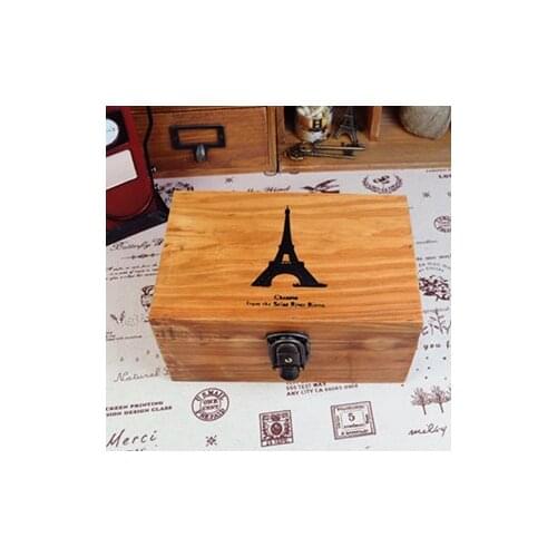 Zakka groceries do the old wooden storage box with lock Tower