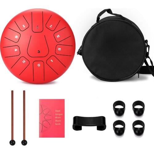10 inch 11-Tone Steel Tongue Drum Hand Pan Drums with Drumsticks Percussion Musical Instruments