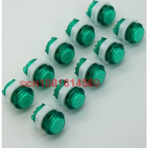 10pcs 5V New Reyann 24mm LED Illuminated Arcade LED Button For Arcade Bundle Classic Video Games & Coin Operator Cabinet - Green