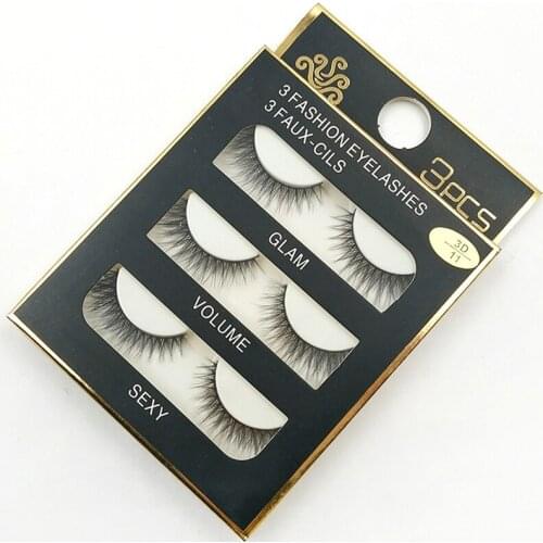 3 Pairs Natural False Eyelashes Thick Make Ups 3D Mink Lashes Soft Eyelash Extension Fake Eyelash Long Mink Eyelashes
